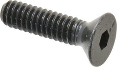 Made in USA - 1/4-20 UNC Hex Socket Drive, 82° Flat Screw - Alloy Steel, Black Oxide Finish, Fully Threaded, 1" OAL - Industrial Tool & Supply