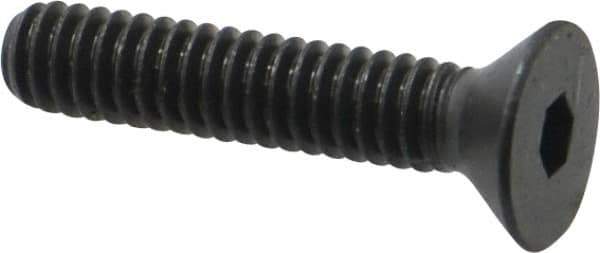Made in USA - 1/4-20 UNC Hex Socket Drive, 82° Flat Screw - Alloy Steel, Black Oxide Finish, Fully Threaded, 1-1/4" OAL - Industrial Tool & Supply