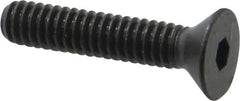 Made in USA - 1/4-20 UNC Hex Socket Drive, 82° Flat Screw - Alloy Steel, Black Oxide Finish, Fully Threaded, 1-1/4" OAL - Industrial Tool & Supply