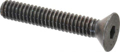 Made in USA - 1/4-20 UNC Hex Socket Drive, 82° Flat Screw - Alloy Steel, Black Oxide Finish, Fully Threaded, 1-1/2" OAL - Industrial Tool & Supply
