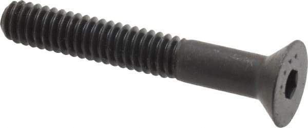 Made in USA - 1/4-20 UNC Hex Socket Drive, 82° Flat Screw - Alloy Steel, Black Oxide Finish, Fully Threaded, 1-3/4" OAL - Industrial Tool & Supply