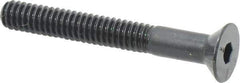 Made in USA - 1/4-20 UNC Hex Socket Drive, 82° Flat Screw - Alloy Steel, Black Oxide Finish, Partially Threaded, 2" OAL - Industrial Tool & Supply