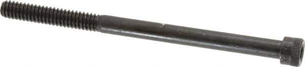 Made in USA - 1/4-20 UNC Hex Socket Drive, Socket Cap Screw - Grade 4037 Alloy Steel, Black Oxide Finish, Partially Threaded, 3-3/4" Length Under Head - Industrial Tool & Supply