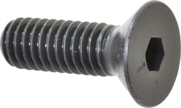 Made in USA - 5/16-18 UNC Hex Socket Drive, 82° Flat Screw - Alloy Steel, Black Oxide Finish, Fully Threaded, 1" OAL - Industrial Tool & Supply