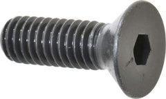 Made in USA - 5/16-18 UNC Hex Socket Drive, 82° Flat Screw - Alloy Steel, Black Oxide Finish, Fully Threaded, 1" OAL - Industrial Tool & Supply