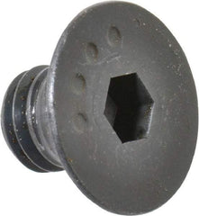 Made in USA - 3/8-16 UNC Hex Socket Drive, 82° Flat Screw - Alloy Steel, Black Oxide Finish, Fully Threaded, 1/2" OAL - Industrial Tool & Supply