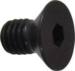 Made in USA - 3/8-16 UNC Hex Socket Drive, 82° Flat Screw - Alloy Steel, Black Oxide Finish, Fully Threaded, 5/8" OAL - Industrial Tool & Supply