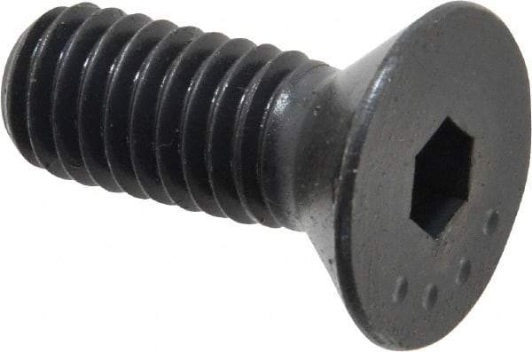 Made in USA - 3/8-16 UNC Hex Socket Drive, 82° Flat Screw - Alloy Steel, Black Oxide Finish, Fully Threaded, 1" OAL - Industrial Tool & Supply