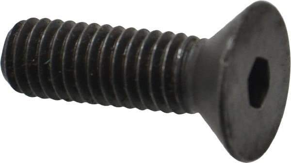 Made in USA - 3/8-16 UNC Hex Socket Drive, 82° Flat Screw - Alloy Steel, Black Oxide Finish, Fully Threaded, 1-1/4" OAL - Industrial Tool & Supply