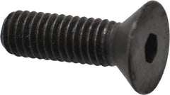 Made in USA - 3/8-16 UNC Hex Socket Drive, 82° Flat Screw - Alloy Steel, Black Oxide Finish, Fully Threaded, 1-1/4" OAL - Industrial Tool & Supply
