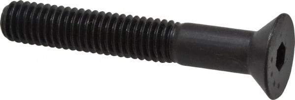 Made in USA - 3/8-16 UNC Hex Socket Drive, 82° Flat Screw - Alloy Steel, Black Oxide Finish, Partially Threaded, 2-1/2" OAL - Industrial Tool & Supply