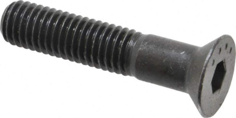 Made in USA - 1/2-13 UNC Hex Socket Drive, 82° Flat Screw - Alloy Steel, Black Oxide Finish, Partially Threaded, 2-1/2" OAL - Industrial Tool & Supply