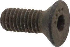 Made in USA - #10-32 UNF Hex Socket Drive, 82° Flat Screw - Alloy Steel, Black Oxide Finish, Fully Threaded, 1/2" OAL - Industrial Tool & Supply