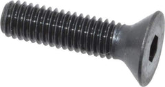 Made in USA - #10-32 UNF Hex Socket Drive, 82° Flat Screw - Alloy Steel, Black Oxide Finish, Fully Threaded, 3/4" OAL - Industrial Tool & Supply