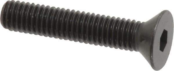 Made in USA - #10-32 UNF Hex Socket Drive, 82° Flat Screw - Alloy Steel, Black Oxide Finish, Fully Threaded, 1" OAL - Industrial Tool & Supply