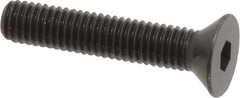Made in USA - #10-32 UNF Hex Socket Drive, 82° Flat Screw - Alloy Steel, Black Oxide Finish, Fully Threaded, 1" OAL - Industrial Tool & Supply
