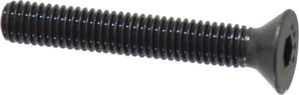 Made in USA - #10-32 UNF Hex Socket Drive, 82° Flat Screw - Alloy Steel, Black Oxide Finish, Fully Threaded, 1-1/4" OAL - Industrial Tool & Supply