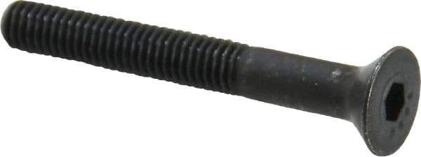 Made in USA - #10-32 UNF Hex Socket Drive, 82° Flat Screw - Alloy Steel, Black Oxide Finish, Fully Threaded, 1-1/2" OAL - Industrial Tool & Supply