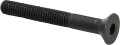 Made in USA - #10-32 UNF Hex Socket Drive, 82° Flat Screw - Alloy Steel, Black Oxide Finish, Fully Threaded, 1-1/2" OAL - Industrial Tool & Supply