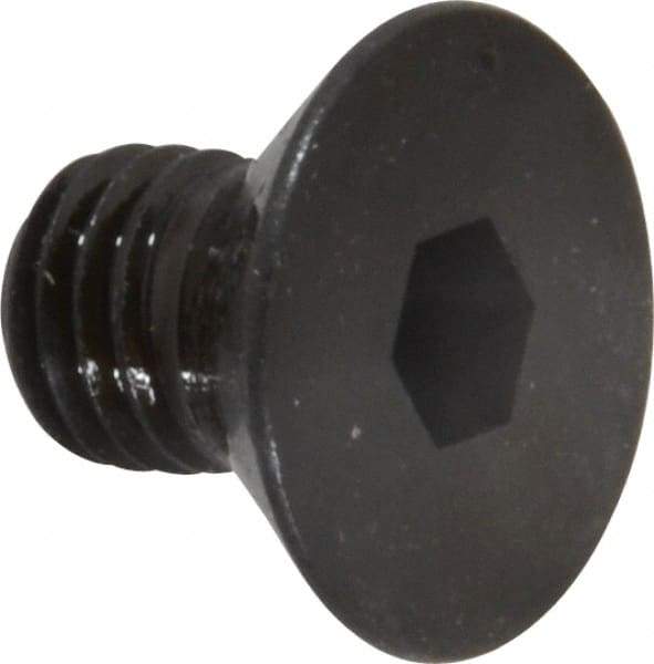 Made in USA - 1/4-28 UNF Hex Socket Drive, 82° Flat Screw - Alloy Steel, Black Oxide Finish, Fully Threaded, 3/8" OAL - Industrial Tool & Supply