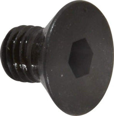 Made in USA - 1/4-28 UNF Hex Socket Drive, 82° Flat Screw - Alloy Steel, Black Oxide Finish, Fully Threaded, 3/8" OAL - Industrial Tool & Supply