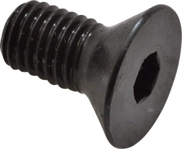Made in USA - 1/4-28 UNF Hex Socket Drive, 82° Flat Screw - Alloy Steel, Black Oxide Finish, Fully Threaded, 1/2" OAL - Industrial Tool & Supply