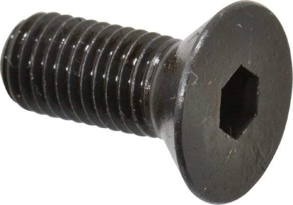 Made in USA - 1/4-28 UNF Hex Socket Drive, 82° Flat Screw - Alloy Steel, Black Oxide Finish, Fully Threaded, 5/8" OAL - Industrial Tool & Supply