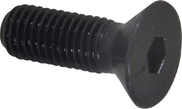 Made in USA - 1/4-28 UNF Hex Socket Drive, 82° Flat Screw - Alloy Steel, Black Oxide Finish, Fully Threaded, 3/4" OAL - Industrial Tool & Supply