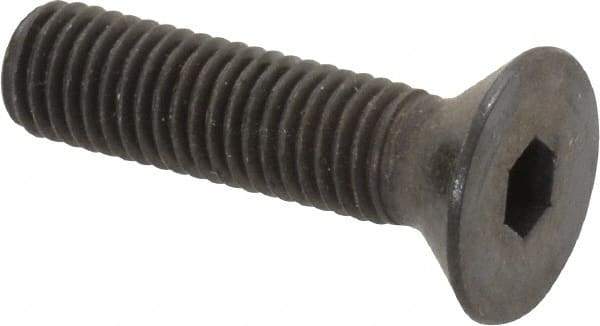Made in USA - 1/4-28 UNF Hex Socket Drive, 82° Flat Screw - Alloy Steel, Black Oxide Finish, Fully Threaded, 1" OAL - Industrial Tool & Supply