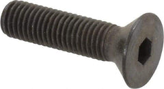 Made in USA - 1/4-28 UNF Hex Socket Drive, 82° Flat Screw - Alloy Steel, Black Oxide Finish, Fully Threaded, 1" OAL - Industrial Tool & Supply