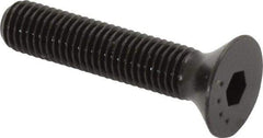 Made in USA - 1/4-28 UNF Hex Socket Drive, 82° Flat Screw - Alloy Steel, Black Oxide Finish, Fully Threaded, 1-1/4" OAL - Industrial Tool & Supply