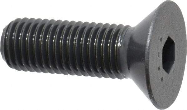 Made in USA - 5/16-24 UNF Hex Socket Drive, 82° Flat Screw - Alloy Steel, Black Oxide Finish, Fully Threaded, 1" OAL - Industrial Tool & Supply