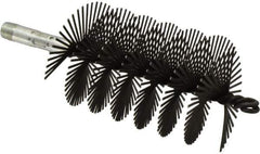 Schaefer Brush - 4-1/2" Scraper Length, 3" Diam, Flat Wire Single Spiral Flue Scraper - 7-3/4" Long, Tempered Steel Wire, 1/4" NPSM Male Connection - Industrial Tool & Supply