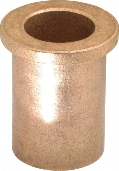 Boston Gear - 3/4" Inside x 1" Outside Diam, Oil Impregnated Bronze Sleeve Bearing - 1-1/4" Flange Outside Diam, 5/32" Flange Thickness, 1-1/2" OAL - Industrial Tool & Supply