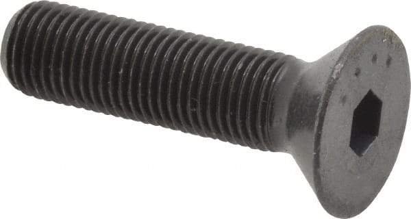Made in USA - 3/8-24 UNF Hex Socket Drive, 82° Flat Screw - Alloy Steel, Black Oxide Finish, Fully Threaded, 1-1/2" OAL - Industrial Tool & Supply