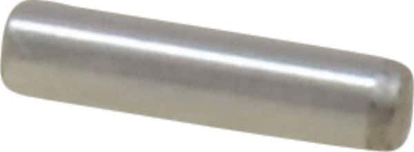 Made in USA - 1/16" Diam x 1/4" Pin Length Grade 8 Alloy Steel Standard Dowel Pin - Bright Finish, 1 Beveled & 1 Rounded End - Industrial Tool & Supply