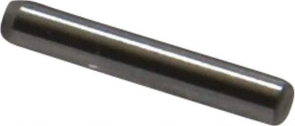 Made in USA - 1/16" Diam x 3/8" Pin Length Grade 8 Alloy Steel Standard Dowel Pin - Bright Finish, 1 Beveled & 1 Rounded End - Industrial Tool & Supply
