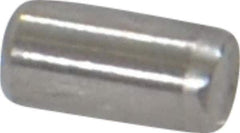 Made in USA - 3/32" Diam x 3/16" Pin Length Grade 8 Alloy Steel Standard Dowel Pin - Bright Finish, 1 Beveled & 1 Rounded End - Industrial Tool & Supply