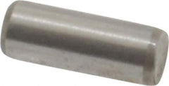 Made in USA - 3/32" Diam x 1/4" Pin Length Grade 8 Alloy Steel Standard Dowel Pin - Bright Finish, 1 Beveled & 1 Rounded End - Industrial Tool & Supply