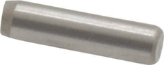 Made in USA - 3/32" Diam x 3/8" Pin Length Grade 8 Alloy Steel Standard Dowel Pin - Bright Finish, 1 Beveled & 1 Rounded End - Industrial Tool & Supply