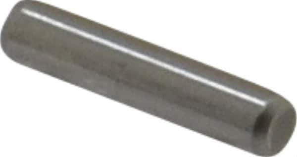 Made in USA - 3/32" Diam x 7/16" Pin Length Grade 8 Alloy Steel Standard Dowel Pin - Bright Finish, 1 Beveled & 1 Rounded End - Industrial Tool & Supply