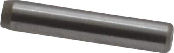 Made in USA - 3/32" Diam x 1/2" Pin Length Grade 8 Alloy Steel Standard Dowel Pin - Bright Finish, 1 Beveled & 1 Rounded End - Industrial Tool & Supply