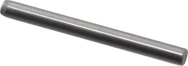 Made in USA - 3/32" Diam x 1" Pin Length Grade 8 Alloy Steel Standard Dowel Pin - Bright Finish, 1 Beveled & 1 Rounded End - Industrial Tool & Supply