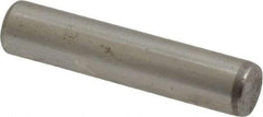 Made in USA - 3/16" Diam x 7/8" Pin Length Grade 8 Alloy Steel Standard Dowel Pin - Bright Finish, C 47-58 & C 60 (Surface) Hardness, 4,150 Lb (Single Shear), 8,300 Lb (Double Shear) Breaking Strength, 1 Beveled & 1 Rounded End - Industrial Tool & Supply