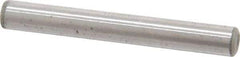 Made in USA - 3/16" Diam x 1-1/2" Pin Length Grade 8 Alloy Steel Standard Dowel Pin - Bright Finish, C 47-58 & C 60 (Surface) Hardness, 4,150 Lb (Single Shear), 8,300 Lb (Double Shear) Breaking Strength, 1 Beveled & 1 Rounded End - Industrial Tool & Supply