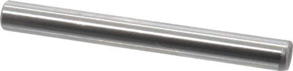 Made in USA - 3/16" Diam x 1-3/4" Pin Length Grade 8 Alloy Steel Standard Dowel Pin - Bright Finish, C 47-58 & C 60 (Surface) Hardness, 4,150 Lb (Single Shear), 8,300 Lb (Double Shear) Breaking Strength, 1 Beveled & 1 Rounded End - Industrial Tool & Supply