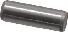 Made in USA - 1/4" Diam x 3/4" Pin Length Grade 8 Alloy Steel Standard Dowel Pin - Bright Finish, C 47-58 & C 60 (Surface) Hardness, 14,720 Lb (Double Shear), 7,360 Lb (Single Shear) Breaking Strength, 1 Beveled & 1 Rounded End - Industrial Tool & Supply