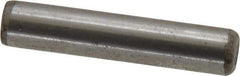Made in USA - 1/4" Diam x 1-1/4" Pin Length Grade 8 Alloy Steel Standard Dowel Pin - Bright Finish, C 47-58 & C 60 (Surface) Hardness, 14,720 Lb (Double Shear), 7,360 Lb (Single Shear) Breaking Strength, 1 Beveled & 1 Rounded End - Industrial Tool & Supply