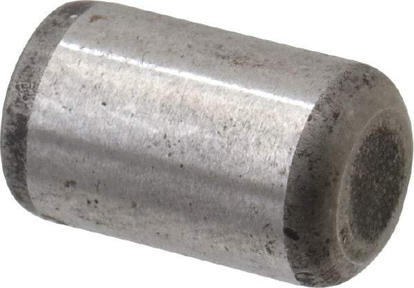 Made in USA - 5/16" Diam x 1/2" Pin Length Grade 8 Alloy Steel Standard Dowel Pin - Bright Finish, C 47-58 & C 60 (Surface) Hardness, 11,500 Lb (Single Shear), 23,000 Lb (Double Shear) Breaking Strength, 1 Beveled & 1 Rounded End - Industrial Tool & Supply