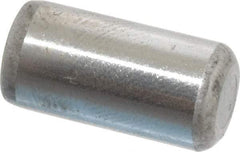 Made in USA - 5/16" Diam x 5/8" Pin Length Grade 8 Alloy Steel Standard Dowel Pin - Bright Finish, C 47-58 & C 60 (Surface) Hardness, 11,500 Lb (Single Shear), 23,000 Lb (Double Shear) Breaking Strength, 1 Beveled & 1 Rounded End - Industrial Tool & Supply